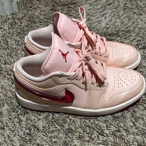 Jordan Women's Pink and Red Sneakers